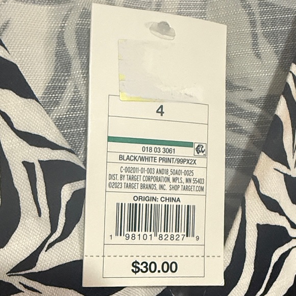 a new day Black and White Leaf Pattern Mini Dress - Picture 4 of 7